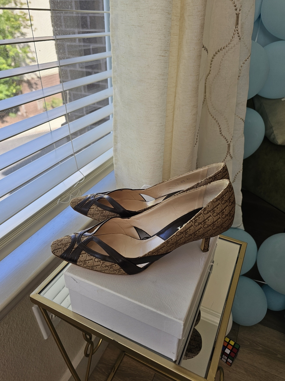 Dior Brown Monogram Leather Accent Womens Pumps - Picture 6 of 7
